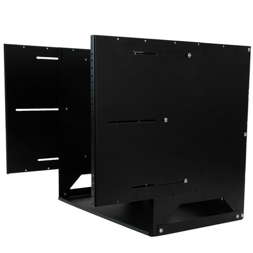 8U Wall-Mount Server Rack with Built-in Shelf Solid Steel Black