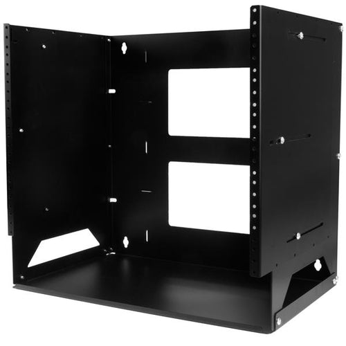 8U Wall-Mount Server Rack with Built-in Shelf Solid Steel Black