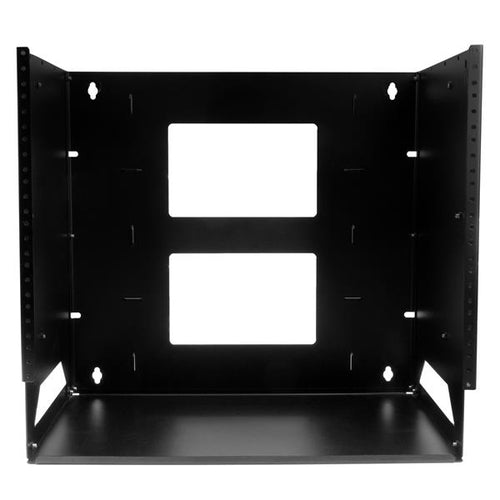 8U Wall-Mount Server Rack with Built-in Shelf Solid Steel Black