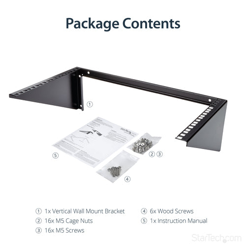 6U Wall-Mount Server Rack Solid Steel Black Vertical Cabinet