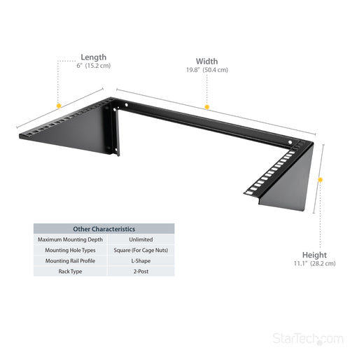 6U Wall-Mount Server Rack Solid Steel Black Vertical Cabinet