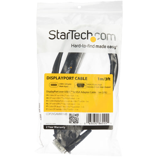 Video Cable Adapter StarTech USB-C to VGA 1920x1200 Thunderbolt 3 - CDP2VGAMM1MB