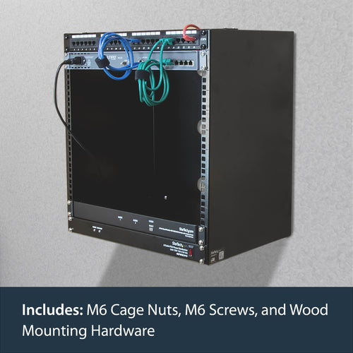 Wall Mount Network Rack StarTech.com 12U 125lbs Capacity 14 Inch Depth Black
