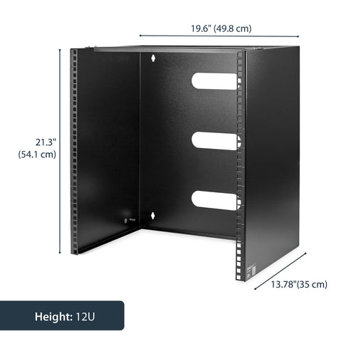 Wall Mount Network Rack StarTech.com 12U 125lbs Capacity 14 Inch Depth Black