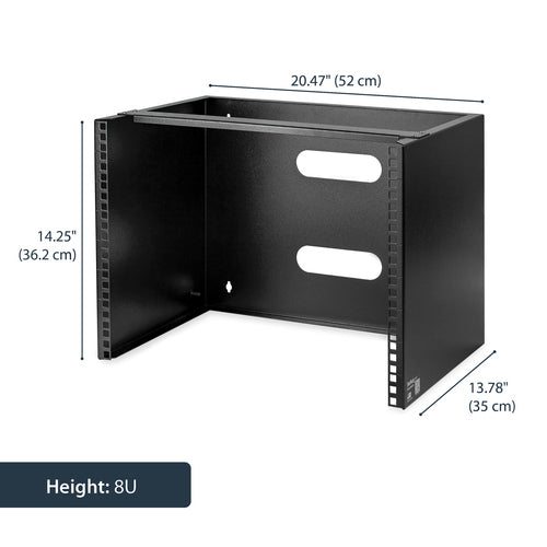 Wall Mount Rack StarTech.com WALLMOUNT8 8U Low Profile 14 Inches 80 lbs Capacity