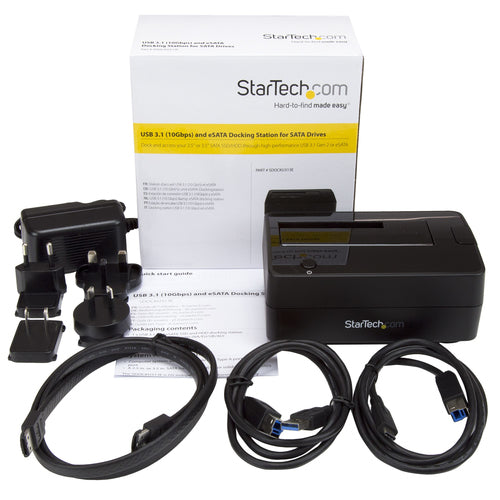 StarTech SDOCKU313E Docking Station - USB 3.1 & eSATA, 6TB HDD/SSD Support