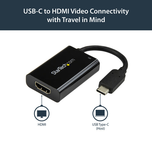USB-C to HDMI 2.0 Adapter 4K 60Hz - StarTech.com, Black