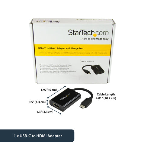 USB-C to HDMI 2.0 Adapter 4K 60Hz - StarTech.com, Black