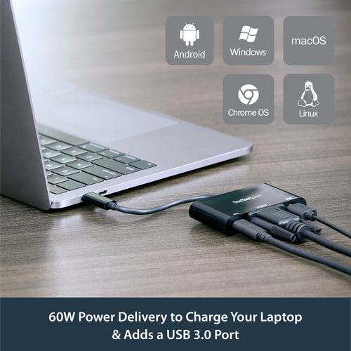 USB-C Multiport Adapter StarTech 60W PD VGA USB 3.0 2048x1280