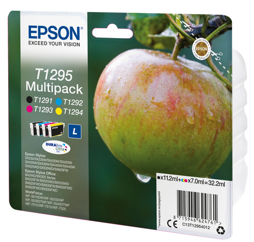 Ink Cartridge Epson Apple T1295 DURABrite Ultra Multipack 4-Colors 11.2ml 7ml - C13T12954012