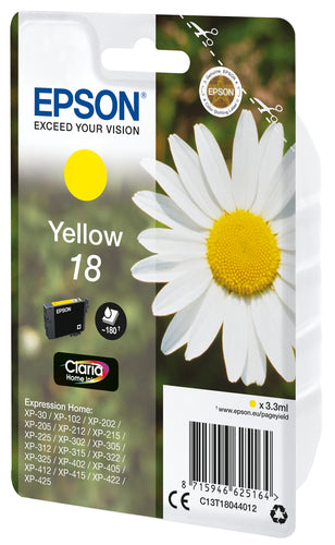 Ink Cartridge Epson Daisy C13T18044012 Yellow Standard Yield 180 Pages - C13T18044012