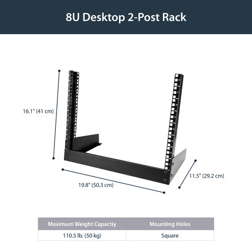 Rack Cabinet StarTech.com RK8OD 8U 50kg Compact Open Frame - RK8OD