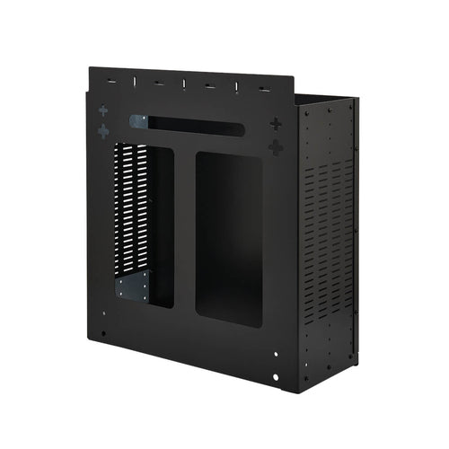 Vertical-Mount 4U Mini Rack Enclosure Black Steel for Wall-Mount