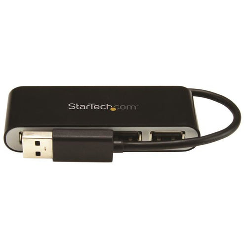 USB Hub StarTech 4-Port Portable USB 2.0 480 Mbit/s Built-in Cable