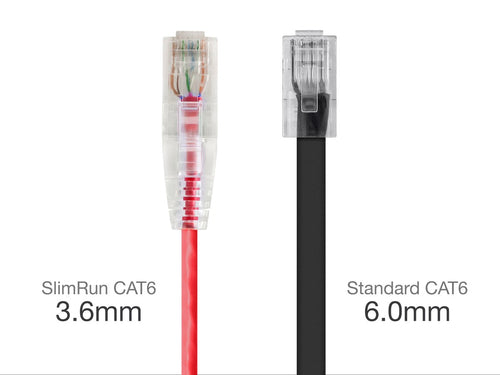 Cat6 UTP Networking Cable Monoprice 3ft RJ-45 Red SlimRun