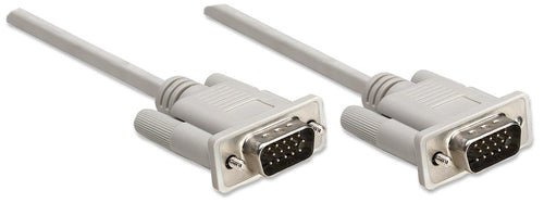 Manhattan VGA HD15 Monitor Cable - 1.8m Male to Male, Fully Shielded Video Cable