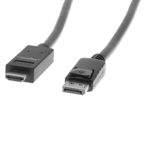Video Cable Adapter Rocstor Y10C127-B1 DisplayPort to HDMI 4K 1.8M Male to Male