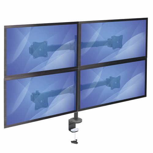 Ergonomic Quad Monitor Mount Arm 2x2 VESA 27 Inch Adjustable