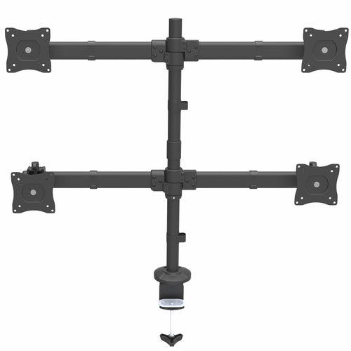 Ergonomic Quad Monitor Mount Arm 2x2 VESA 27 Inch Adjustable