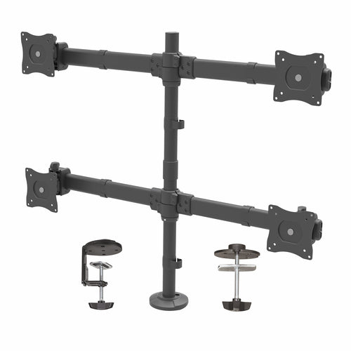 Ergonomic Quad Monitor Mount Arm 2x2 VESA 27 Inch Adjustable