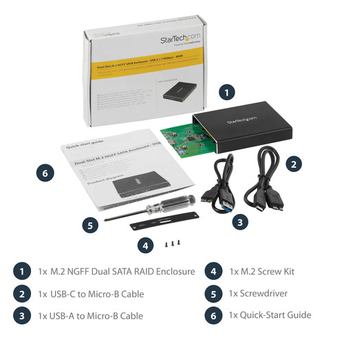 Storage Drive Enclosure StarTech.com SM22BU31C3R M.2 SATA USB 3.1 RAID