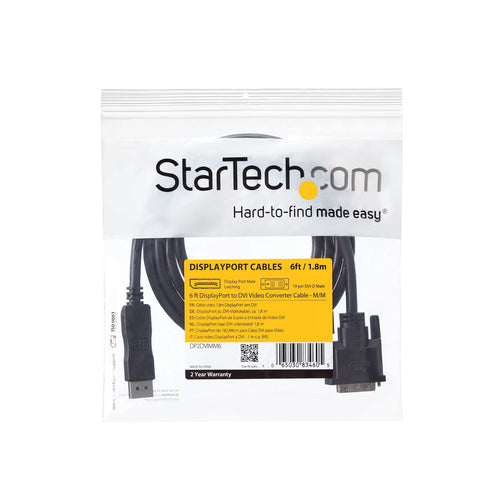 Video Cable Adapter StarTech.com DP2DVIMM6 6ft DisplayPort to DVI-D 1080p - DP2DVIMM6