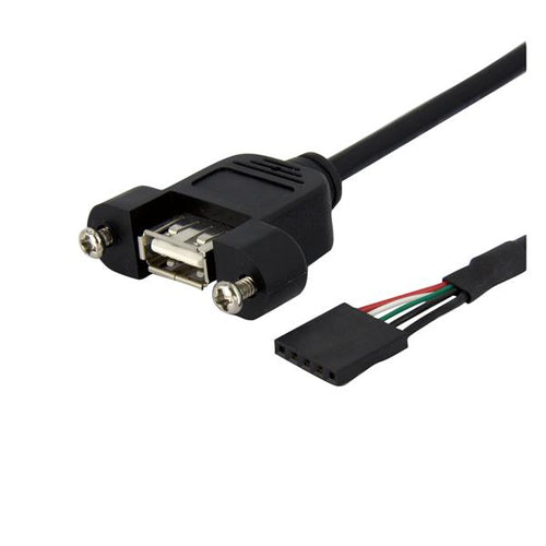 3ft USB Panel Mount Cable USB A to Motherboard Header Female Connector