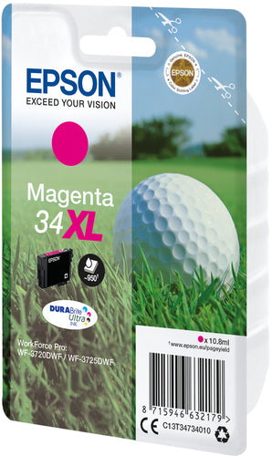 Ink Cartridge Epson Golf Ball 34XL Magenta Pigment-based 10.8 ml 950 Pages - C13T34734010