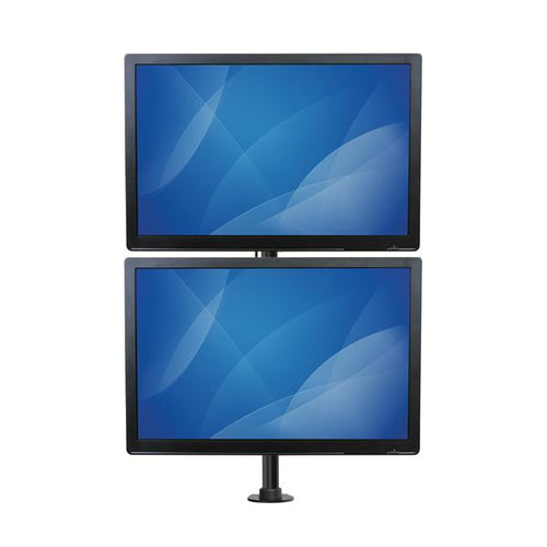Dual Monitor Desk Mount Vertical Steel Clamp for 27 Inch Screens