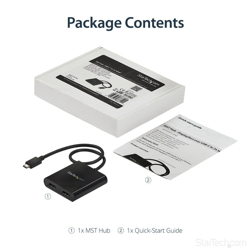 USB Graphics Adapter StarTech.com MSTCDP122HD Dual HDMI 4K 30Hz USB-C