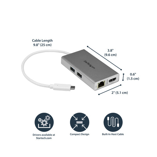 USB-C Multiport Adapter StarTech DKT30CHPDW 4K HDMI 60W Power Delivery