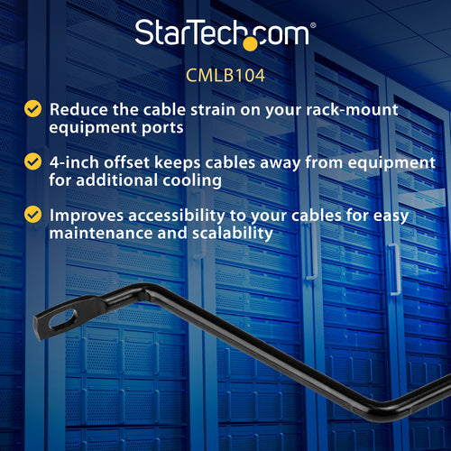 Cable Lacing Bars 10-Pack Steel Black 4-Inch Offset