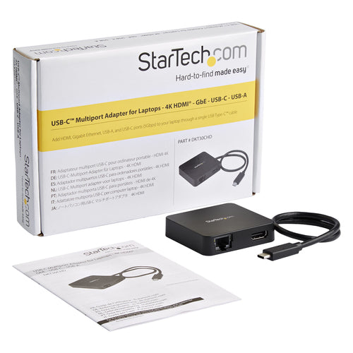 USB-C Multiport Adapter StarTech 4K HDMI Gigabit Ethernet USB Hub