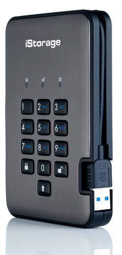 External Hard Drive iStorage diskAshur PRO2 5TB FIPS 140-2 AES-XTS Encryption PIN Protected