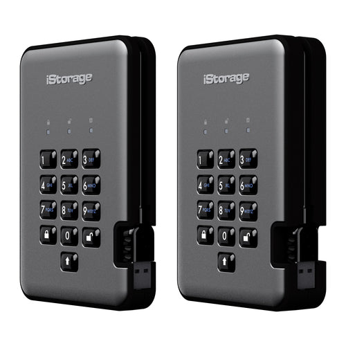 External Hard Drive iStorage diskAshur PRO2 5TB FIPS 140-2 AES-XTS Encryption PIN Protected