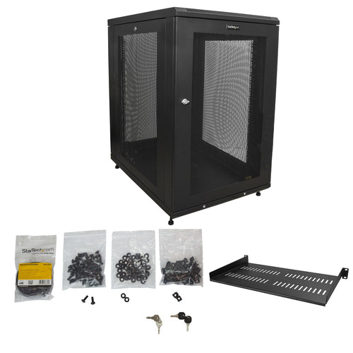 Rack Cabinet StarTech.com RK1833BKM 18U 450kg 29in Mounting Depth Enclosed - RK1833BKM