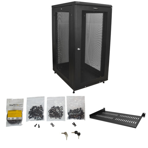 Rack Cabinet StarTech.com RK2433BKM 24U 450kg Capacity 29in Mounting Depth Freestanding - RK2433BKM