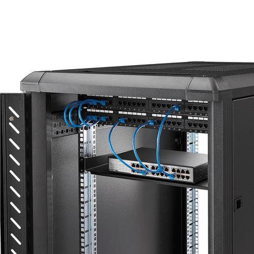 StarTech.com 1U Fixed Rack Mount Shelf - 10in Deep, 44lbs Capacity, Black