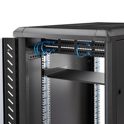 StarTech.com 1U Fixed Rack Mount Shelf - 10in Deep, 44lbs Capacity, Black