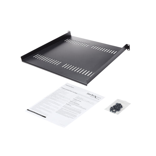 StarTech.com 1U Rack Shelf - Vented Steel Tray for 19" Network Equipment - 44lb Capacity