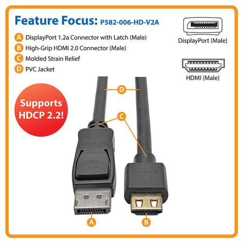Tripp Lite P582-006-HD-V2A video cable adapter