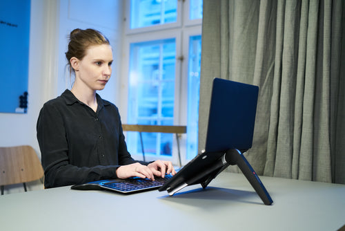 Laptop Stand Contour Design Adjustable Height 4.9kg Black Silver