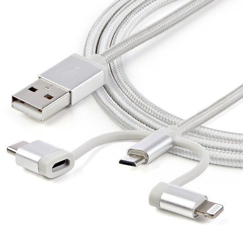 USB Cable StarTech.com LTCUB1MGR 1m Multi Charging 3-in-1 USB A Micro-USB B USB-C - LTCUB1MGR
