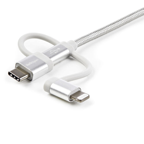 USB Cable StarTech.com LTCUB1MGR 1m Multi Charging 3-in-1 USB A Micro-USB B USB-C - LTCUB1MGR