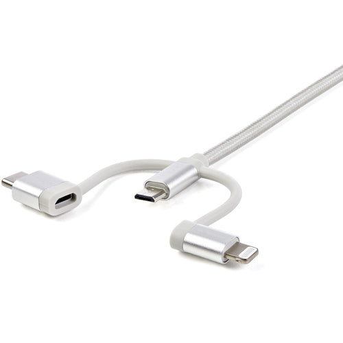 USB Cable StarTech.com LTCUB1MGR 1m Multi Charging 3-in-1 USB A Micro-USB B USB-C - LTCUB1MGR