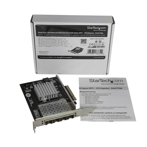 Network Card StarTech.com PEX10GSFP4I Quad Port 10G SFP+ 20000 Mbit/s PCIe Internal