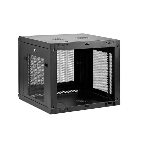 9U Wall Mount Network Cabinet Rack 4-Post with 1U Shelf Black