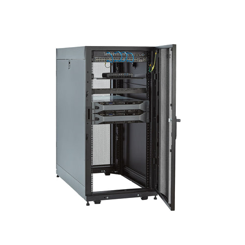 Server Rack Cabinet StarTech 25U 4-Post Lockable Adjustable Caster Wheels 1500kg