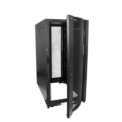 Server Rack Cabinet StarTech 25U 4-Post Lockable Adjustable Caster Wheels 1500kg