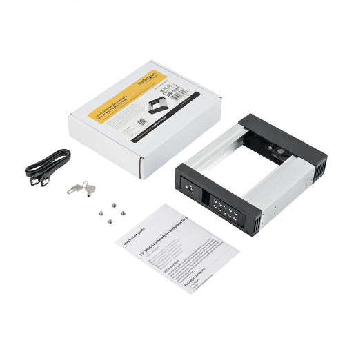 StarTech HSB1SATSASBA Hot Swap Drive Bay Panel - 5.25" to 3.5" Aluminum Storage Solution